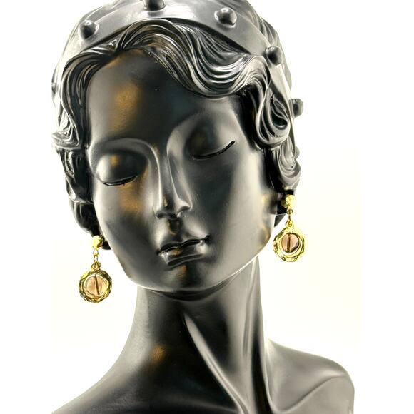 Karine Sultan 24K Gold Plated Bead Drop Dangle Earrings - Picture 1 of 3